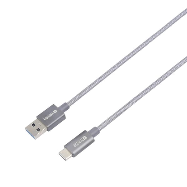 Skross USB-kabel USB 3.2 Gen1 (USB 3.0) USB-A kontakt 1.20 m Space Grå Rund, Flexibel, Polymer beläggning SKCA0012A-C12