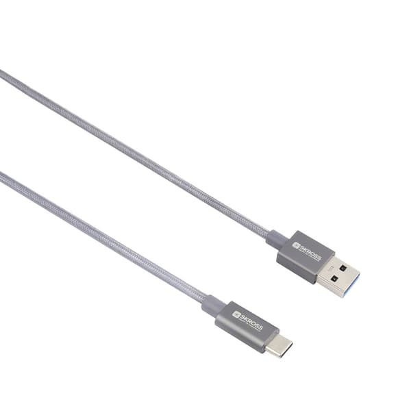 Skross USB-kabel USB 3.2 Gen1 (USB 3.0) USB-A kontakt 1.20 m Space Grå Rund, Flexibel, Polymer beläggning SKCA0012A-C12
