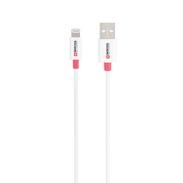 Skross USB-kabel USB 2.0 USB-C®-kontakt 2.00 m Vit Rund SKCA0005A-MFI200CN
