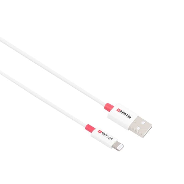 Skross USB-kabel USB 2.0 USB-C®-kontakt 2.00 m Vit Rund SKCA0005A-MFI200CN