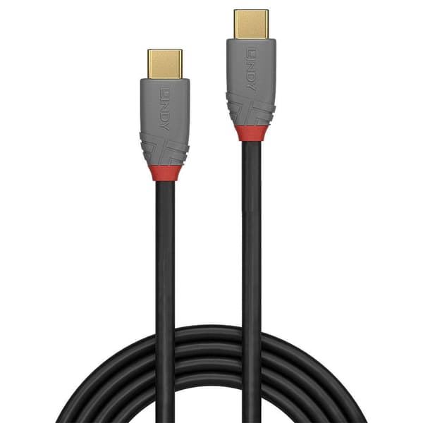 LINDY USB-kabel USB 3.2 Gen2x2 USB-C®-kontakt, USB-C®-kontakt 0.50 m Svart, Grå 36900