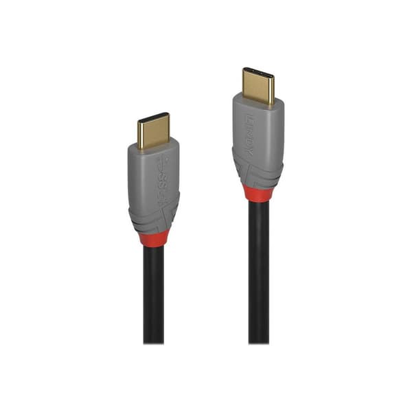 LINDY USB-kabel USB 3.2 Gen2x2 USB-C®-kontakt, USB-C®-kontakt 1.00 m Svart, Grå 36901