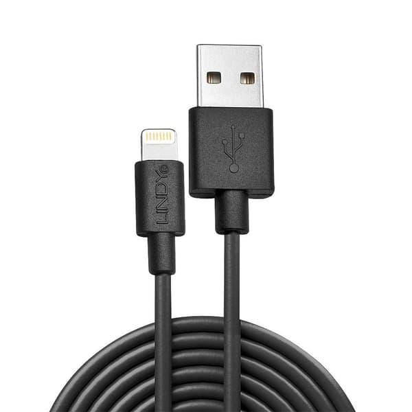 LINDY USB-kabel USB 2.0 Apple Lightning kontakt , USB-A kontakt 2.00 m Svart 31321