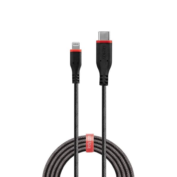 LINDY USB-kabel USB 2.0 Apple Lightning kontakt , USB-C®-kontakt 0.50 m Svart 31285
