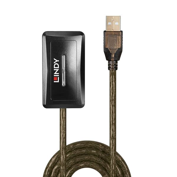 LINDY USB-kabel USB 2.0 USB-A kontakt, USB-A uttag, USB-A uttag, USB-A uttag, USB-A uttag 10.00 m Grå 42635