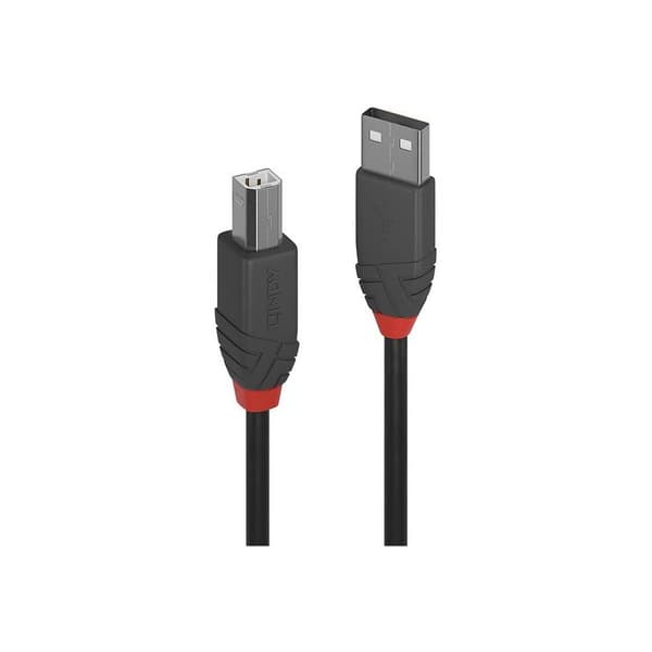 LINDY USB-kabel USB 2.0 USB-A kontakt, USB-B kontakt 1.00 m Svart 36672