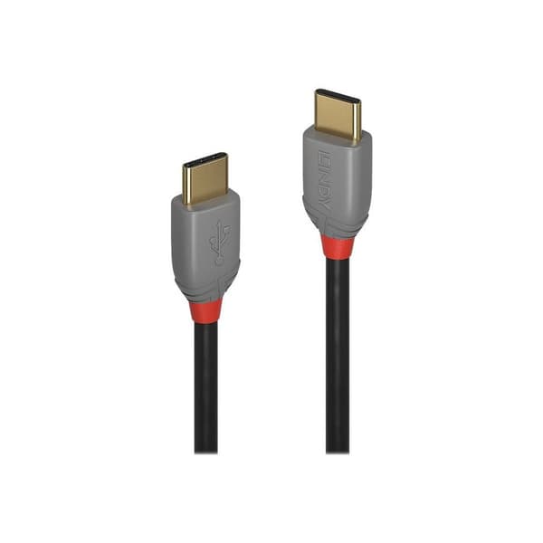 LINDY USB-kabel USB 2.0 USB-C®-kontakt, USB-C®-kontakt 1.00 m Svart, Grå 36871