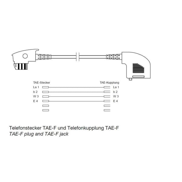 Shiverpeaks Telefon Förlängningskabel [1x TAE-F-stiftdon - 1x TAE-F-koppling] 6 m Svart