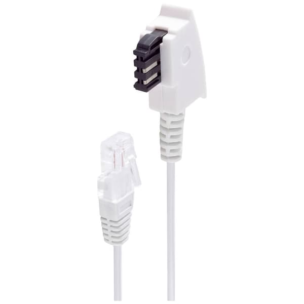 Shiverpeaks DSL Anslutningskabel [1x TAE-F-stiftdon - 1x RJ45 hane 8p2c] 10 m Vit