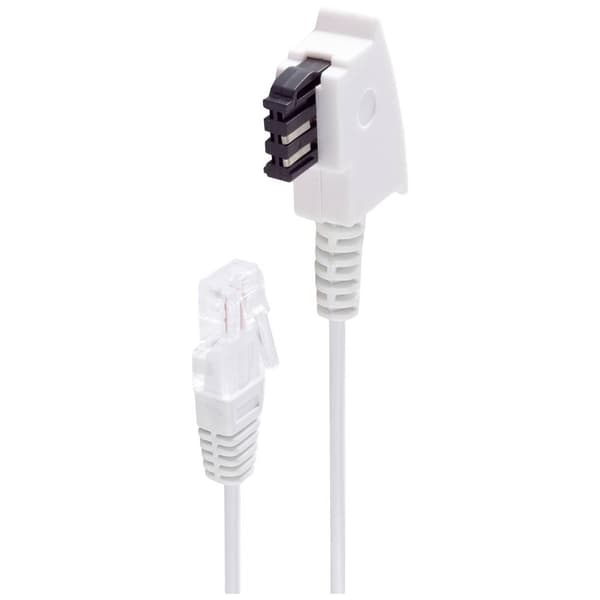 Shiverpeaks DSL Anslutningskabel [1x TAE-F-stiftdon - 1x RJ45 hane 8p2c] 15 m Vit