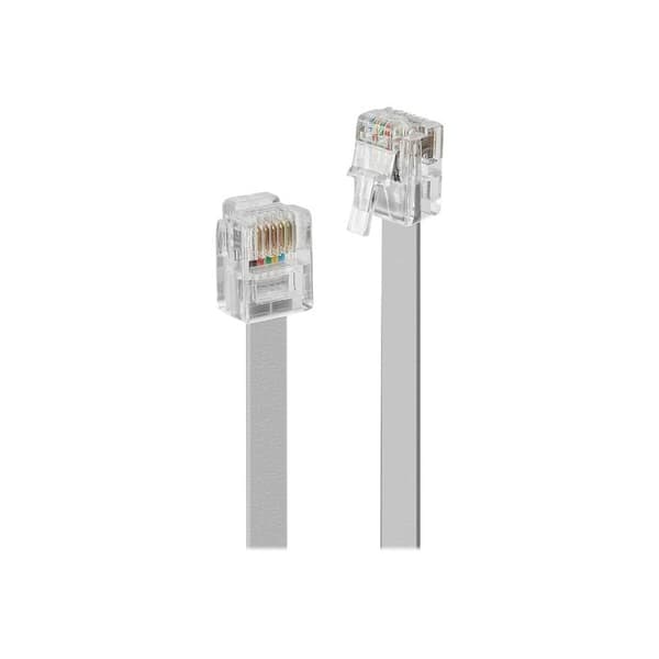 LINDY Telefon Anslutningskabel [1x RJ12 hane 6p6c - 1x RJ12 hane 6p6c] 5 m Grå