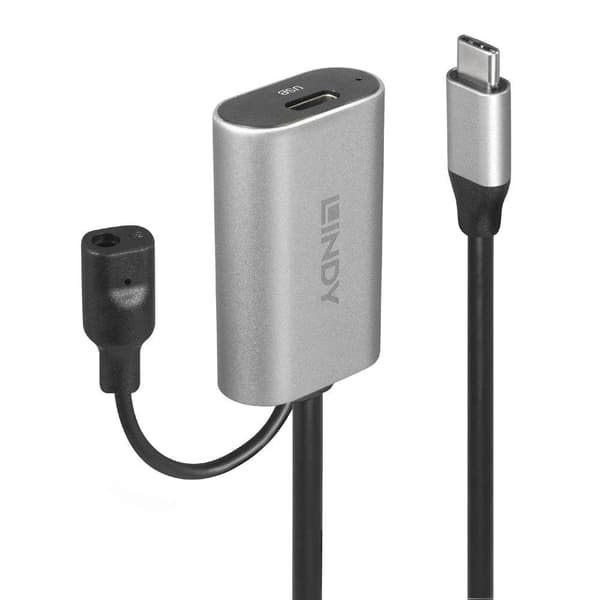 LINDY USB-kabel USB 3.2 Gen1 (USB 3.0) USB-C®-kontakt, USB-C® uttag 5.00 m Svart 43271