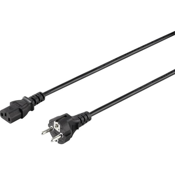 Sygonix SY-5042692 IEC Anslutningskabel Svart 2.00 m