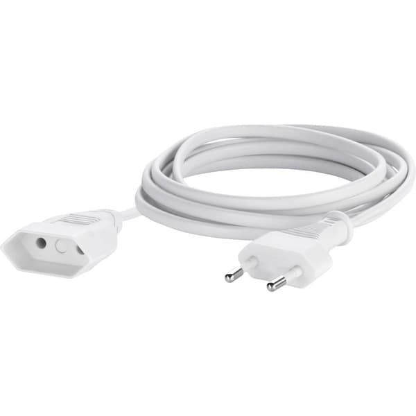 Sygonix SY-5042680 Ström Förlängningskabel Vit 5.00 m H03VVH2-F 2X 0,75 mm²
