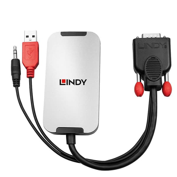 LINDY AV Konverter [Teleplugg, USB, VGA - DisplayPort] 1920 x 1080 Pixel