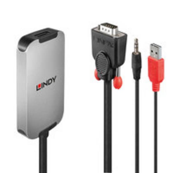 LINDY AV Konverter [Teleplugg, USB, VGA - DisplayPort] 1920 x 1080 Pixel