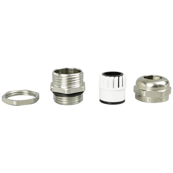TRU COMPONENTS TC-10302828 Kabelförskruvning M18 Mässing (förnicklad) Metall 1 st