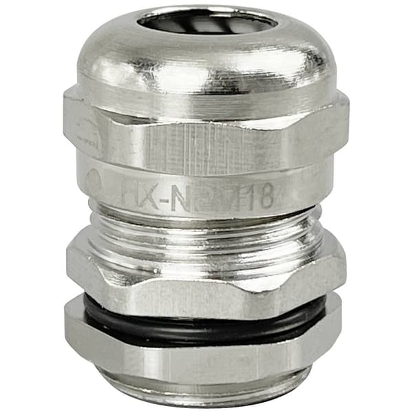 TRU COMPONENTS TC-10302828 Kabelförskruvning M18 Mässing (förnicklad) Metall 1 st