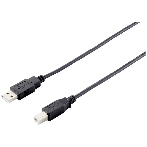 Equip USB-kabel USB-A kontakt, USB-B kontakt 5.00 m Svart 128862