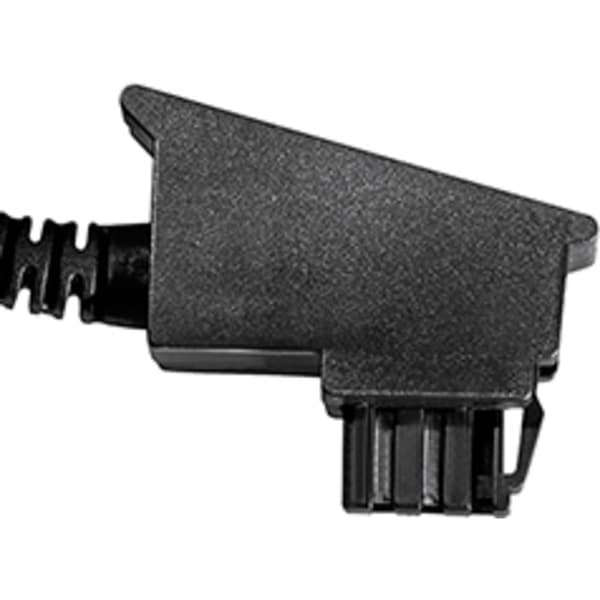 Maxtrack Telefon Anslutningskabel [1x TAE-F-stiftdon - 1x LAN (10/100 Mb/s)] 10 m Svart