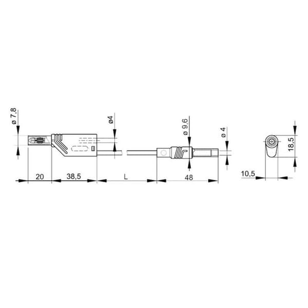 SKS Hirschmann MAL S WS-B 25/2,5 rt Säkerhets-mätledning 4 mm säkerhetskontakt 4 mm säkerhetskontakt, stapelbar 25 cm R