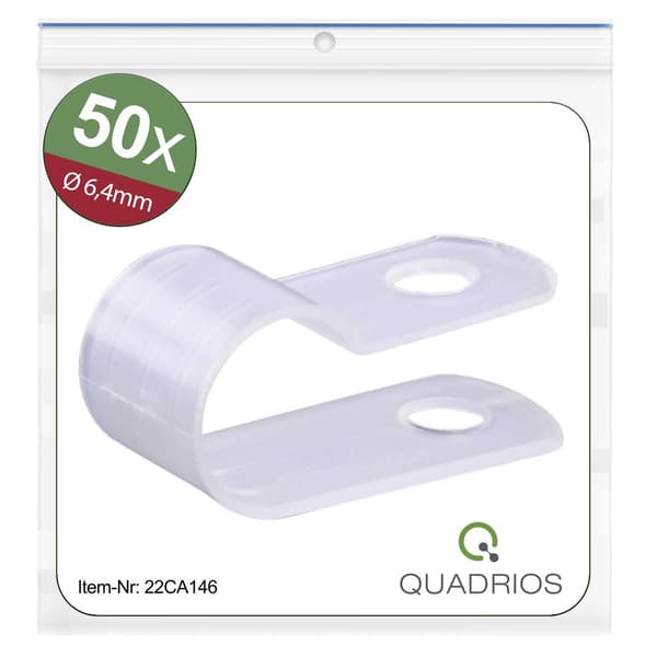 Quadrios 22CA146 Fästklämma skruv 22CA146 Bunt Ø-område 6.4 mm (max) Natural 1 set
