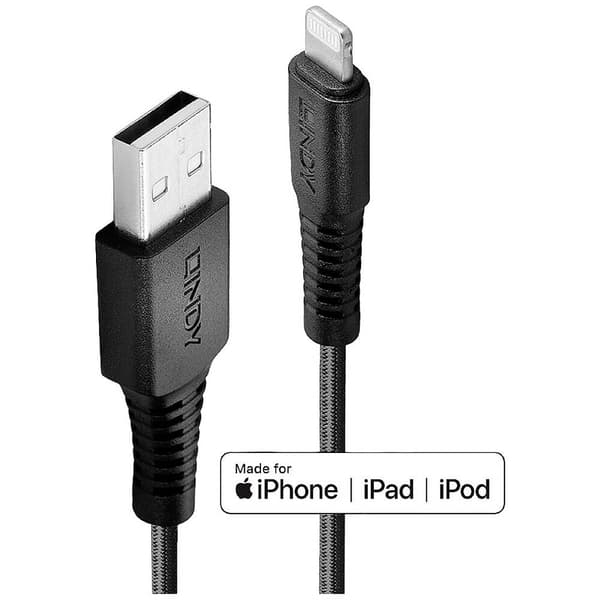 LINDY USB-kabel USB 2.0 Apple Lightning kontakt , USB-A kontakt 0.50 m Svart 31290