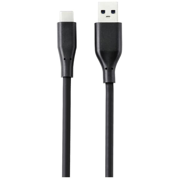 Renkforce USB-kabel USB 3.2 Gen1 (USB 3.0) USB-A kontakt, USB-C®-kontakt 3.00 m Svart PVC-mantel, Högflexibel RF-499517