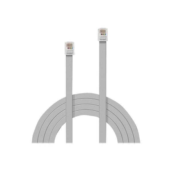 LINDY Telefon Anslutningskabel [1x RJ12 hane 6p6c - 1x RJ12 hane 6p6c] 20 m Grå