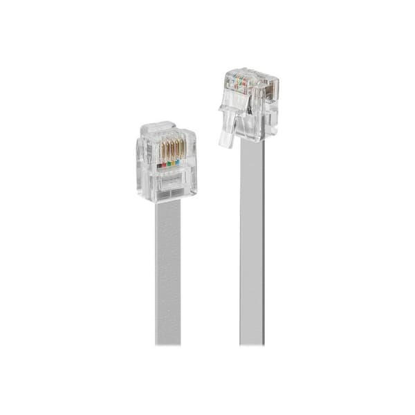 LINDY Telefon Anslutningskabel [1x RJ12 hane 6p6c - 1x RJ12 hane 6p6c] 20 m Grå