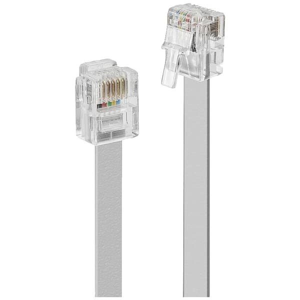 LINDY Telefon Anslutningskabel [1x RJ12 hane 6p6c - 1x RJ12 hane 6p6c] 20 m Grå