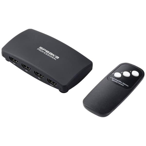 SpeaKa Professional SP-HDS-200 3 Port HDMI-Switch med fjärrkontroll 7680 x 4320 pixel