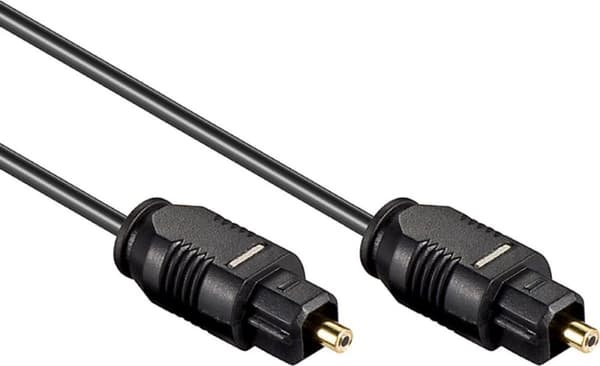 Optisk Toslink-kabel - 2,2 mm tjock - Guldpläterad - 1 meter - Svart