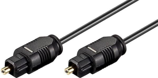 Optinen Toslink-kaapeli - 2,2 mm paksu - Kullattu - 1 metri - Musta