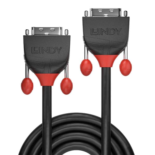 LINDY DVI Tilslutningskabel 5,00 m 36254 Sort [1x DVI-stik 24+1-polet - 1x DVI-stik 24+1-polet]
