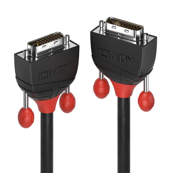 LINDY DVI Tilslutningskabel 5,00 m 36254 Sort [1x DVI-stik 24+1-polet - 1x DVI-stik 24+1-polet]