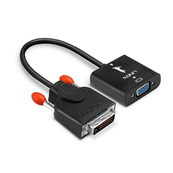 Lindy - DVI-adapter - DVI-D (M) - HD-15 (W) - 20 cm - Svart (38189)
