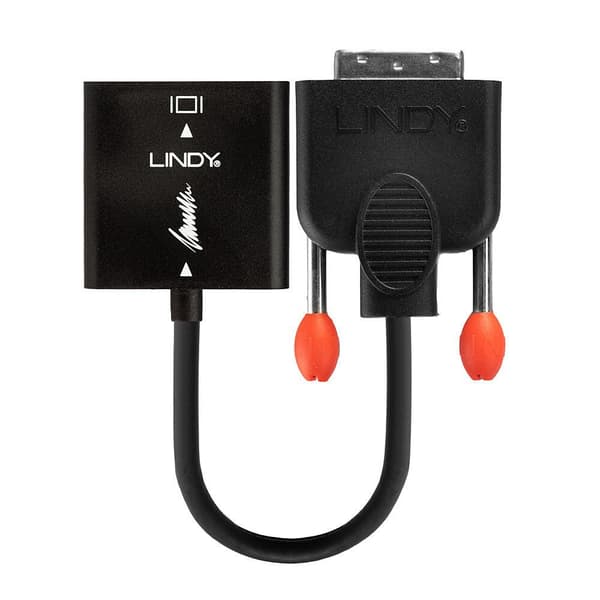 Lindy - DVI-adapter - DVI-D (M) - HD-15 (W) - 20 cm - Svart (38189)