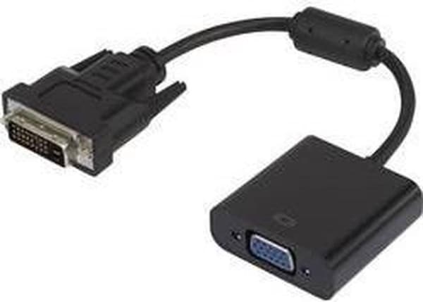 Renkforce RF-3301134 DVI / VGA Adapter [1x DVI-kontakt 24+1-stift - 1x VGA-uttag] Svart Med Ferritkärna, Guldpläterade kontaktkontakter 15,00 cm