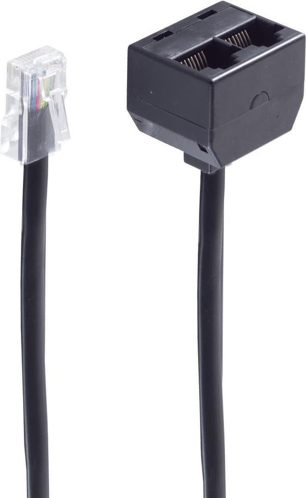 shiverpeaks BASIC-S ISDN Y-adapter, svart, 0,1 m 1 x RJ45 8(8) kontakt - 2 x RJ45 8(8) uttag, med 100 Ohm - 10 stycken (BS71233-8)