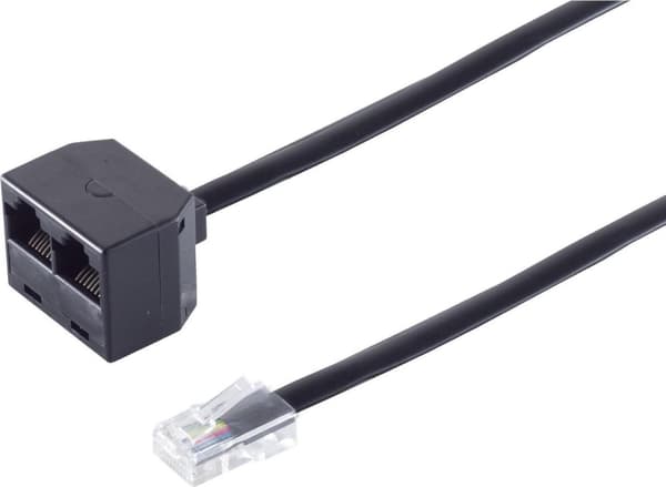 S/CONN adapter för maximal anslutning modulär kontakt västerkontakt 8/8 till 2 västra uttag 8/8, med 100 ohm motstånd, 0,1 m (71233-8)