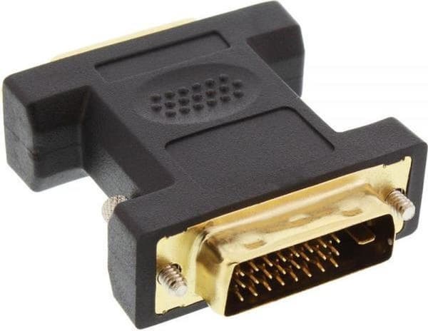 InLine DVI-D Dual Link (m) - DVI-I Dual Link (f) Adapter - Guldpläterad / Svart