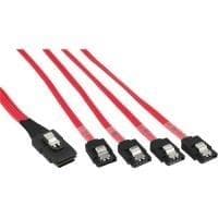 InLine 27620 SAS anslutningskabel, Mini-SAS SFF-8087 till 4x SATA, 1:1, OCR, 0,5m