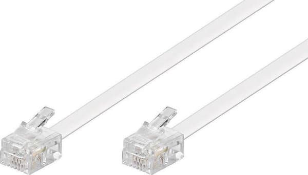 S-Impuls RJ11 - RJ11 telefonkabel / vit - 3 meter