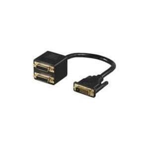 Wentronic Goobay - DVI Splitter - DVI-D (M) - DVI-D (W) - Vingeskruer - Sort (68740)