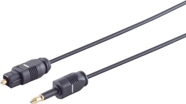 S/CONN maksimal tilslutning fiberoptisk kabel 2,2 mm, Toslink-stik til 3,5 mm Opti-stik, 3,0 m (69012-3,0)