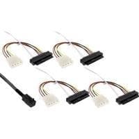 InLine - Intern SAS-kabel - rakt igenom - 4 lane - 36 stift 4x Mini SAS HD (SFF-8643) - intern strömförsörjning 4 stift, intern SAS 29 stift (SFF-8482