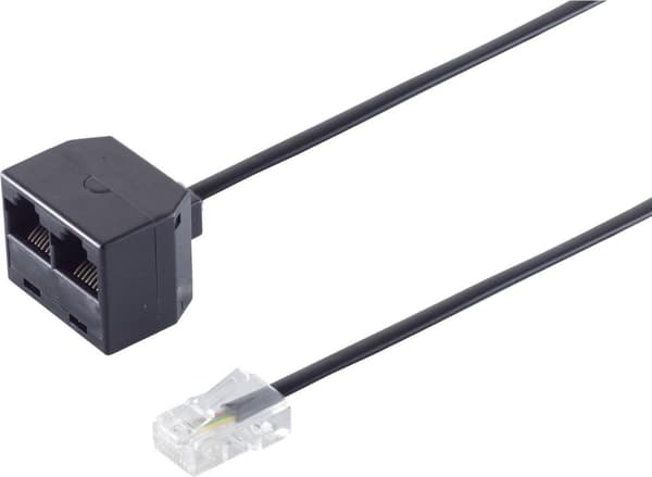 S/CONN adapter för maximal anslutning modulär kontakt västra kontakt 8/4 till 2 västra uttag 8/4, 0,2m (71231-8/4)
