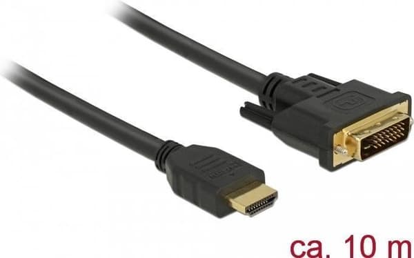 Delock HDMI til DVI 24+1 kabel tovejs 10 m (85657)
