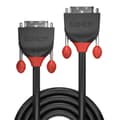 Miniatyrbild 2 av 2: Lindy Black Line - DVI-kabel - dual link - DVI-D (M) till DVI-D (M) - 50 cm - rund, tumskruvar, 1080p-stöd - svart